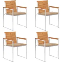vidaXL Tuinstoelen 4 st met kussens massief acaciahout