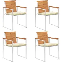 vidaXL Tuinstoelen 4 st met kussens massief acaciahout