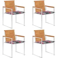 vidaXL Tuinstoelen 4 st met kussens massief acaciahout