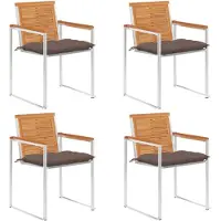 vidaXL Tuinstoelen 4 st met kussens massief acaciahout