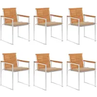 vidaXL Tuinstoelen 6 st met kussens massief acaciahout