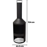 Progarden Tuinhaard Sfeerhaard Staal - 134cm- Zwart