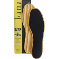 Bama Black & Yellow Badstof Inlegzool Zwart - Voor Droge en Frisse Voeten - Maat 46