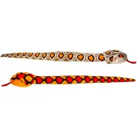Keel Toys - Pluche knuffel dieren set van 2x slangen bruin en rood 100 cm - Knuffeldier