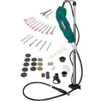 Vonroc Multitool – Roterend – 160W – Incl. 40 accessoires, 2 opzetstukken, flexibele as en opbergtas
