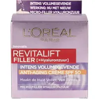 L'Oréal 1+1 Gratis: Revitalift Filler Anti-age Dagcrème Spf 50 50 Ml
