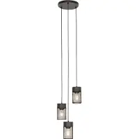 QAZQA Industriële hanglamp zwart 3-lichts - Jim