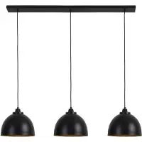 Light & Living Hanglamp 3L 135x30x26 cm KYLIE mat zwart-goud
