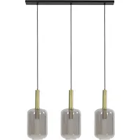 Light & Living Eettafel hanglamp Lekar 3x E27 - messing met smoke glas