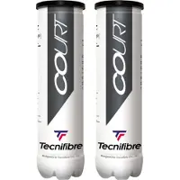 Tecnifibre Court Tennisbal - 8 ballen (2 blikken van 4 ballen) - Gasgevuld - Geel
