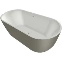 Xenz Humberto vrijstaand bad solid surface 170x70x65cm grijs/wit
