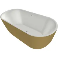 Xenz Humberto vrijstaand bad solid surface 170x70x65cm goud/wit