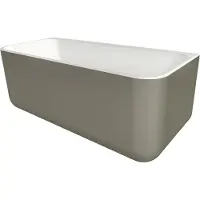 Xenz Guido Solid Surface bad 160x71x62 Bicolor Wit/Zijdegrijs