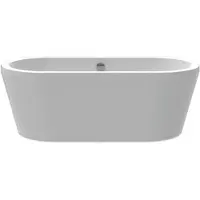 Xenz Noa 170x80x60 vrijstaand bad glans wit incl. sleuf overloop/afvoer glans wit