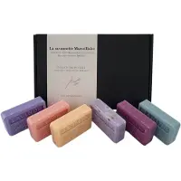 Savon De Marseille cadeau zeep set Lavendel, Rose, Jasmin, Lavandel scrub, Patchouli, Marine 6x125 gr. - moederdag - giftset - zeepcadeau