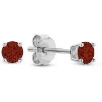 New Bling 9NB-1146 Zilveren Oorknopjes met Zirkonia Steentje 3mm - Rood - Rhodium - Zilver