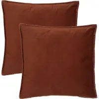 Atmosphera Bank/sierkussens huiskamer Sophia - 2x stuks - 52 x 52 cm - Terracotta - polyester - met rits