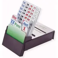 Bbs Biddingbox Bridge Partner - Set van 4 stuks - Bridge - Kaartspel - kleur bordeaux - geplastificeerde kaarten