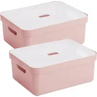 Sunware Sigma Home Opbergbox 24L - set van 2 - roze/transparant