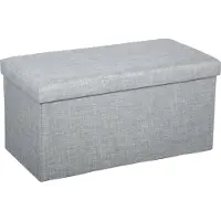 Atmosphera Tomaz Vouw Pouffe - Lichtgrijs, 76 x 38 x 38 cm