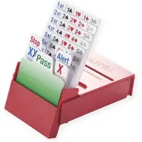 Bbs Biddingbox Bridge Partner Luxe - Set van 4 stuks - Bridge - Kaartspel - kleur rood - luxe kaarten van 100% plastic