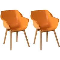 Hartman Tuinstoel Sophie Teak Indian Orange (2-Delig)