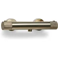BLUE LABEL Brondby Facet Douchethermostaat - Geborsteld Goud PVD - Messing - Kranen, Douchekranen, Douchethermostaten - 8711802004821 - Kranen, Douchekranen, Douchethermostaten
