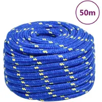 vidaXL Boottouw 20 mm 50 m polypropeen blauw
