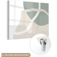 MuchoWow Glasschilderij 160x120 cm - Schilderij acrylglas - Minimalisme - Pastel - Design - Foto op glas - Schilderijen