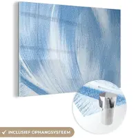 MuchoWow Glasschilderij 180x120 cm - Schilderij acrylglas - Blauw - Acrylverf - Design - Foto op glas - Schilderijen