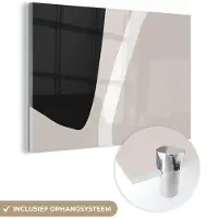 MuchoWow Glasschilderij 180x120 cm - Schilderij acrylglas - Pastel - Minimalisme - Vormen - Foto op glas - Schilderijen