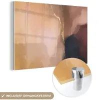 MuchoWow Glasschilderij 180x120 cm - Schilderij acrylglas - Abstract - Verf - Pastel - Foto op glas - Schilderijen