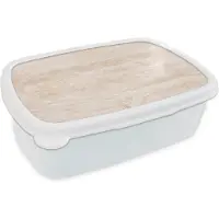 MuchoWow Broodtrommel Wit - Lunchbox - Brooddoos - Marmer - Stenen - Zand - Textuur - 18x12x6 cm - Volwassenen