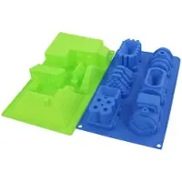 Basic Siliconen Bakvorm Trein/Huis 17x5x30 cm Assorti