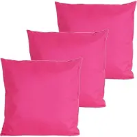Anna's Collection buitenkussens - 3x - fuchsia roze - 60 x 60 cm - binnen/buiten