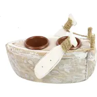Countryfield Ponti - Theelichthouder - Theelicht houder - roeiboot - Schip - Boot - naturel 17,5 CM