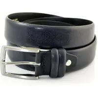 Scotts Bluf Heren Riem volnerf Leer Blauw - 3.5 cm Breed - Broekriem - Nette Riem - Pantalon Riem - Maat: 85 / Totale lengte riem 100 cm - Echt Leer