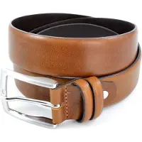 Scotts Bluf Heren Riem volnerf Leer echt Cognac - 3.5 cm Breed - Broekriem - Nette Riem - Pantalon Riem - Maat: 85 / Totale lengte riem 100 cm - Echt Leer