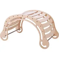 KateHaa XXL klimboog rocker van hout in natuurlijke | Indoor Klimrek / Klimboog voor kinderen | Houten Montessori Speelgoed