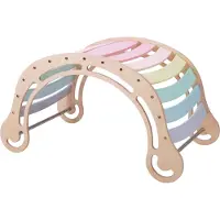 KateHaa XXL klimboog rocker van hout in pastelkleuren | Indoor Klimrek / Klimboog voor kinderen | Houten Montessori Speelgoed