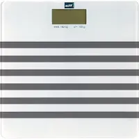 MSV Personen weegschaal - wit/grijs - glas - 29 x 29 cm - digitaal - personenweegschalen