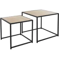 ML-Design Set van 2 bijzettafels Giorno | metaal naturel 50x50x45 cm bijzettafels | NADUVI