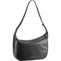 Mandarina Duck Leren Schoudertas Luna Hobo Black Zwart