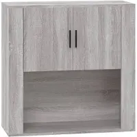 vidaXL Wandkast 80x33x80 cm bewerkt hout grijs sonoma eikenkleurig