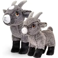 Keel Toys Pluche knuffel dieren geiten familie setje 20 en 25 cm - Knuffel boederijdieren