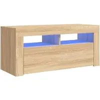 vidaXL Tv-meubel met LED-verlichting 90x35x40 cm sonoma eikenkleurig