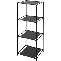 Bathroom Solutions Opbergrek 3-laags - metaal - kunststof - zwart - 34 x 104 cm - Opbergrekjes