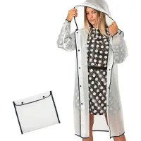 Perletti Semi transparante City Trench regenjas met blauwe bies van Perletti S