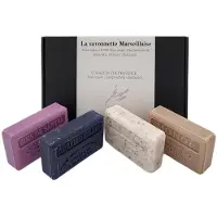 Savon De Marseille Zeep brievenbuscadeau : Monoi, kokosmelk scrub, sandelhout, Belle de Nuit. - valentijn cadeautje voor haar