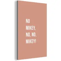 MuchoWow Wanddecoratie Metaal - Aluminium Schilderij Industrieel - Quotes - Roze - No Mikey, no, no, Mikey! - 60x90 cm - Dibond - Foto op aluminium - Industriële muurdecoratie - Voor de woonkamer/slaapkamer
